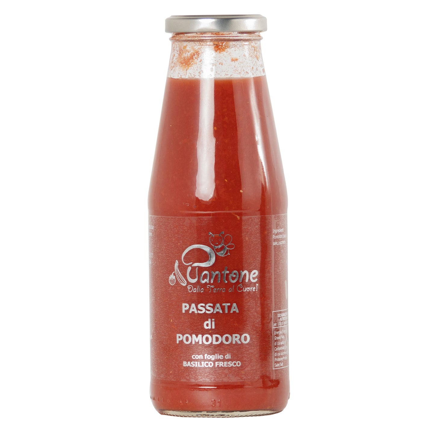 Passata di Pomodoro con foglie di basilico fresco